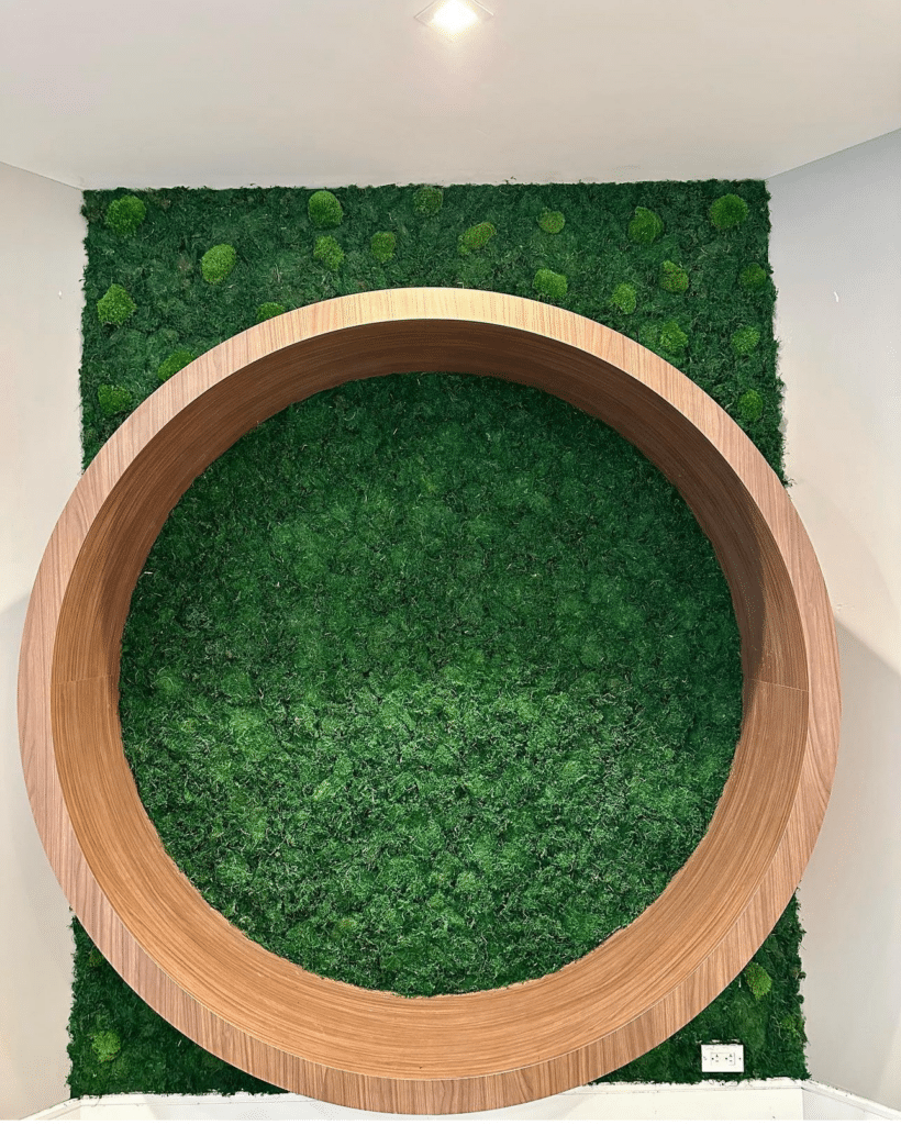 Live Moss Wall Art in Hotel Design with Biophilic Design