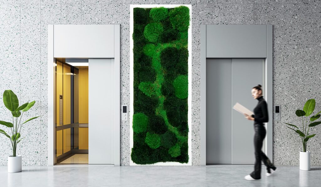 Biophilic Design Moss Wall in A corporate Office